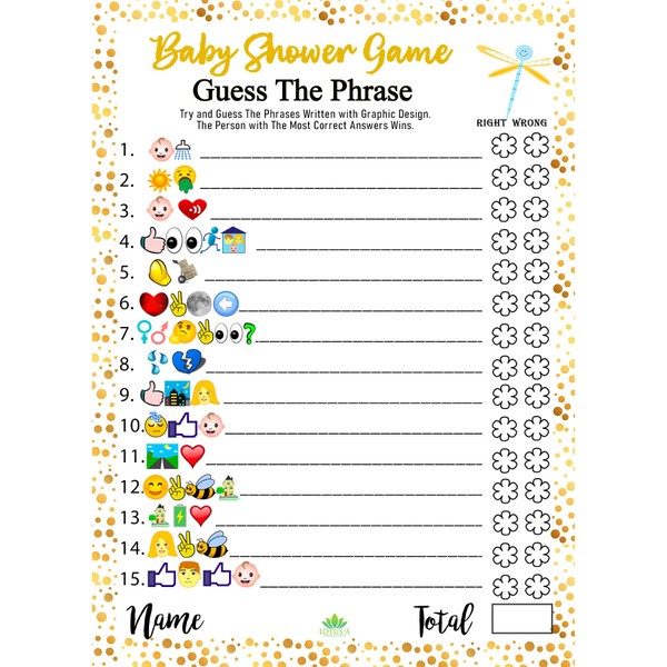 LOTUS-A Baby Shower Games - Hilarious Guess The Phrase and