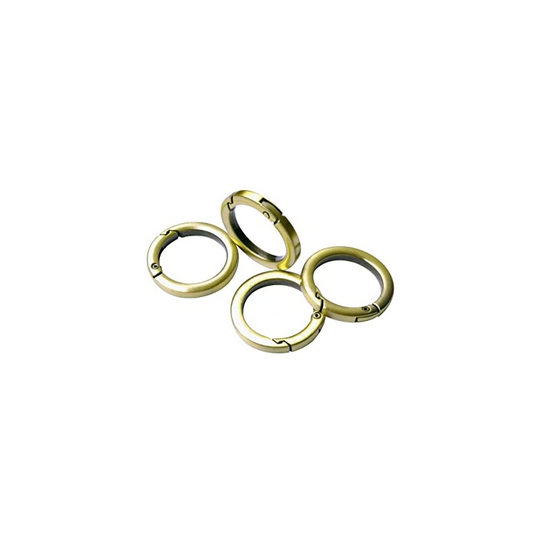 Bobeey 4pcs Round Carabiner Metal Key Ring, Spring Snap Hooks