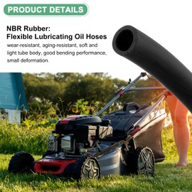M METERXITY Lubricating Oil Hoses, 7mm ID x 10mm (3/8 Inch) OD 3.28FT Rubber Tubing Hose Pipe for Irrigation/Small Equipment/Outdoor/Garden Water Tubing [Black]