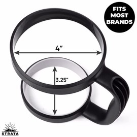 30 oz Tumbler Handle (BLACK) by STRATA CUPS - Available For 30oz YETI Tumbler, OZARK TRAIL Tumbler, Rambler Tumbler- BPA FREE