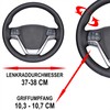 Xkeribom Steering Wheel Cover Lace-Up Leather 37-38 cm Black 12