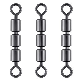Dr. Fish 30 Pack High Speed 3 Roller Swivels, Fishing Barrel Swivels Rolling Swivels Leader Lure Connector Catfish Rig Bead Chain Swivels Saltwater Freshwater Size 7