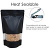Rightpak Window Black Matt Stand Up Pouches with Resealable Zipper