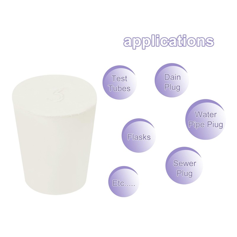 sourcing map Rubber Tapered Plug 17mm to 23mm Solid Test