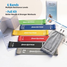6-Level Resistance Loop Bands 15-55LBS for PT & Strength Training