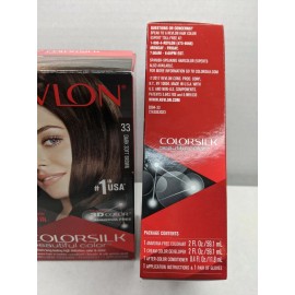 Revlon Lot of 2 Revlon ColorSilk Beautiful Color LONG LASTING COLOR 33 DARK SOFT BROWN