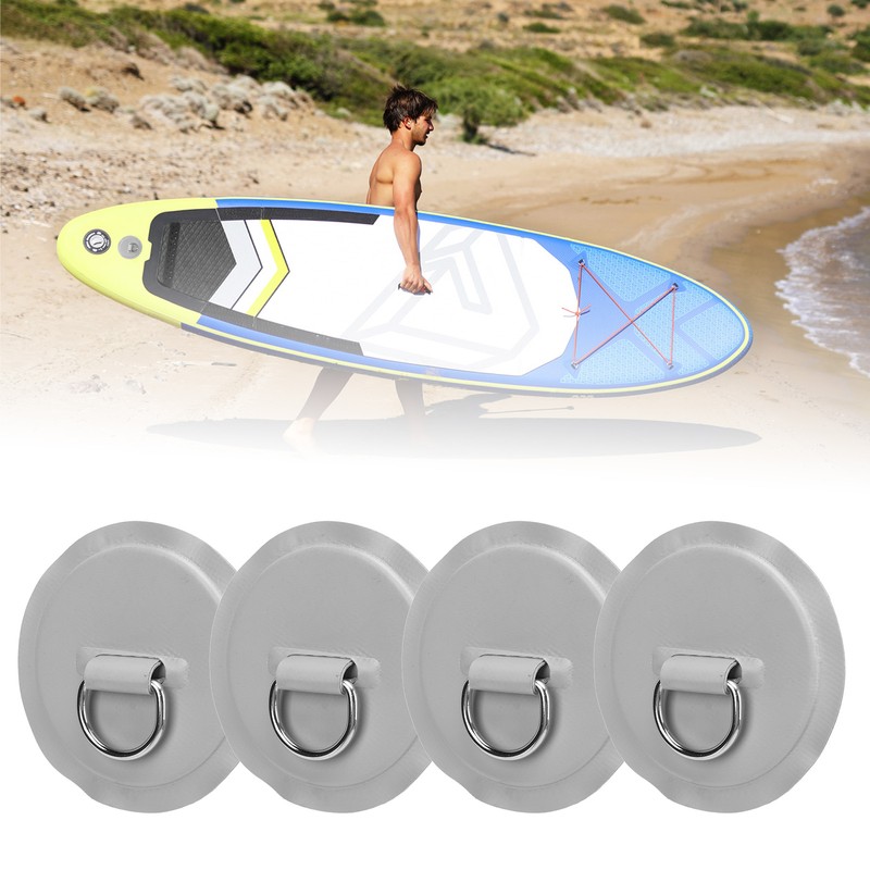 4PCS Stainless Steel PVC D Ring Patch with 11.8in Anchor