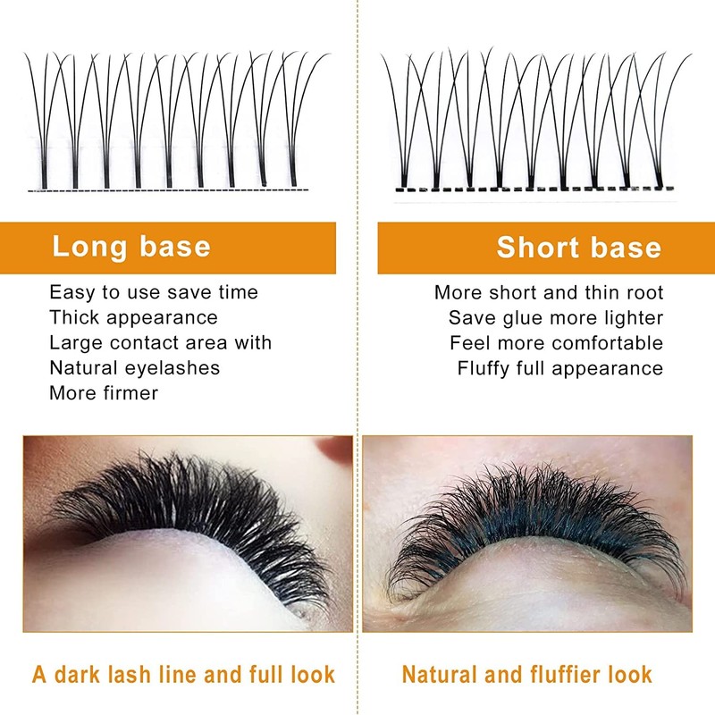 Ready-to-Use Fan Eyelash Extension 3D-0.10C-10-14MIX Eyelash Fans, Soft Eyelashes, 3D