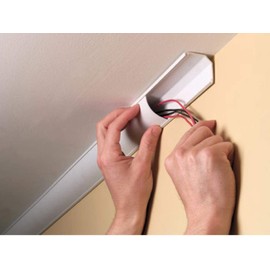 WireTrak Corner Duct Cable Raceway – 1250 Series – 2-3/4" Width – 5’ Feet Length – White – 1 Pcs/Pack – Paintable PVC Plastic – Plastic Wire Conduit – Wall Cord Covers