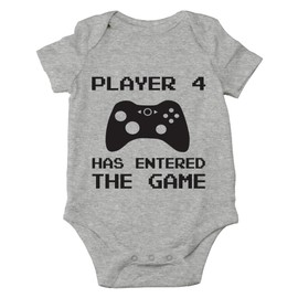 AW Fashions Player 4 Has Entered The Game - Body para bebé divertido y lindo mameluco para niños recién nacidos y niñas, Gris (Sports Grey), Recién nacido