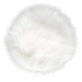 IVON 15.5 Inches White Round Faux Fur Rug, Fluffy Rug Cushion for Chair, Background for Nail Desk Photos
