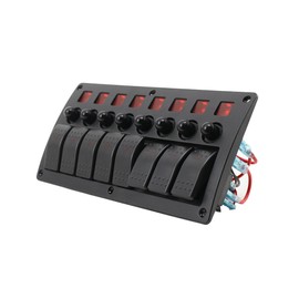 NICCOO 3-in-1 Control Panel 8 Gang Control Panel Switch DC 12 V / 24 V Switch Panel Switch Panel Fuse Switch Panel for Cars Boat