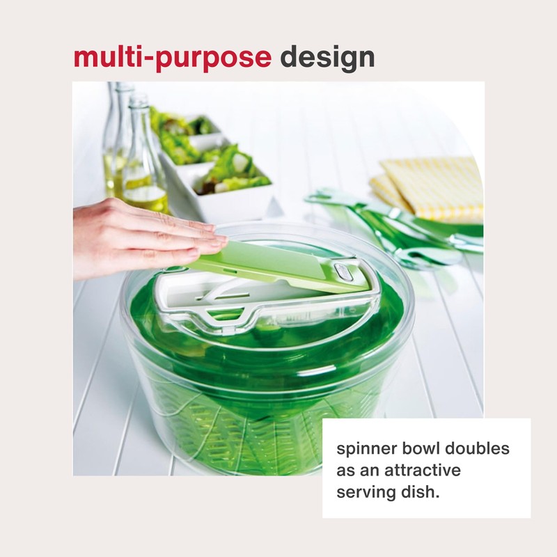 Zyliss Swift Dry Salad Spinner Large - Plastic Lettuce Colander