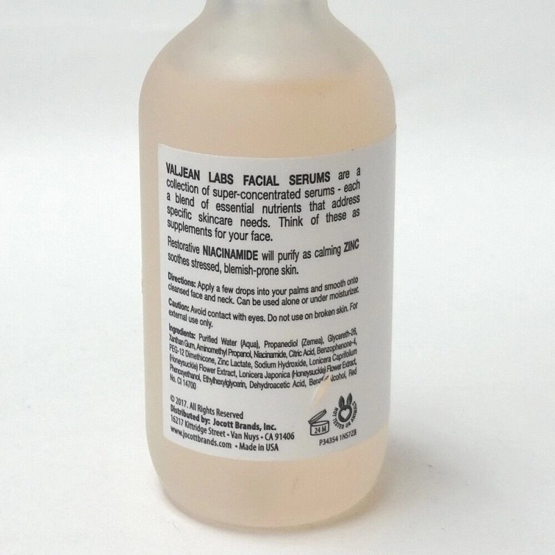 Valjean Labs Restore Niacinamide and Zinc Facial Serum Purify 1.83