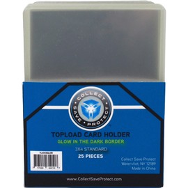 3x4 Toploaders Glow-in-The-Dark | Crystal Clear | Rigid Trading Card Top Loaders (25ct)