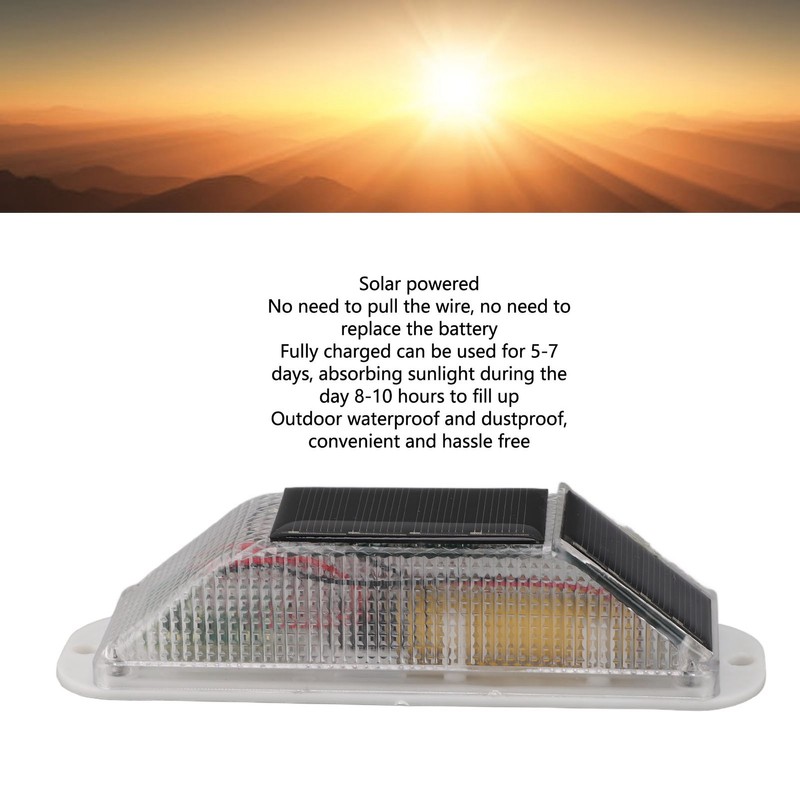 2pcs Solar Strobe Warning Light Waterproof Light Control High Bright