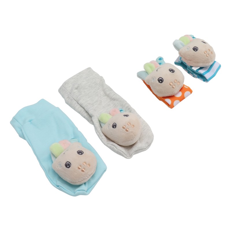 4pcs Baby Rattle Socks Cute Octopus Shape Soft Light Adjustable
