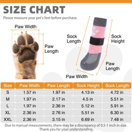 KOOLTAIL Non Slip Dog Socks to Prevent Licking Paws for Hardwood Floors, Dog Boots Shoes for Hot/Cold Pavement with Grippers Traction Control, Waterproof Paw Protector for Small Medium Large Dogs, L
