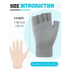 Glooarm 2 Pairs Fingerless Gloves for Women Men Winter Thick Caremere Warm Knit Gloves Stretchy Unisex Adults Gloves