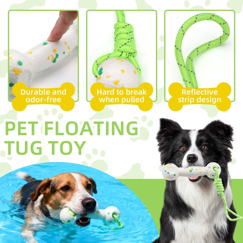 Roucerlin E-TPU Floating Dog Fetching Toys with Nylon Rope, Interactive