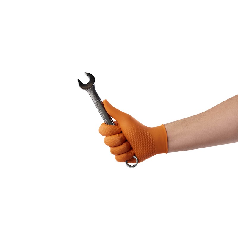 Venom Steel Orange Nitrile Gloves, 8 mil Thick, 100 Count,