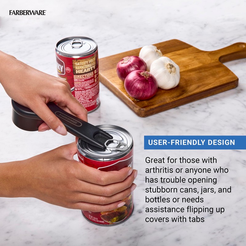 Farberware Professional 5-in-1 Multi-Opener Tool, Ergonomic Handle, Durable Metal and