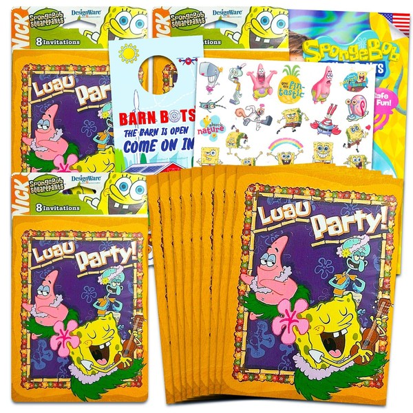 Nickelodeon Spongebob Birthday Party Invitations Set - Bundle with 24
