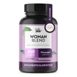 Multivitamnico Mujer Life360 Colgeno, Maca y Vitaminas Woman Blend 360 Cpsulas Suplemento Alimenticio Mujer 360 Porciones Vitaminas Mujer             