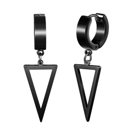 Yumilok Men's Women's Hoop Earrings Stainless Steel Silver Geometric Triangle Dangle Drop Earrings Stud Earrings Piercing Earrings Hoop Earring, stainless steel