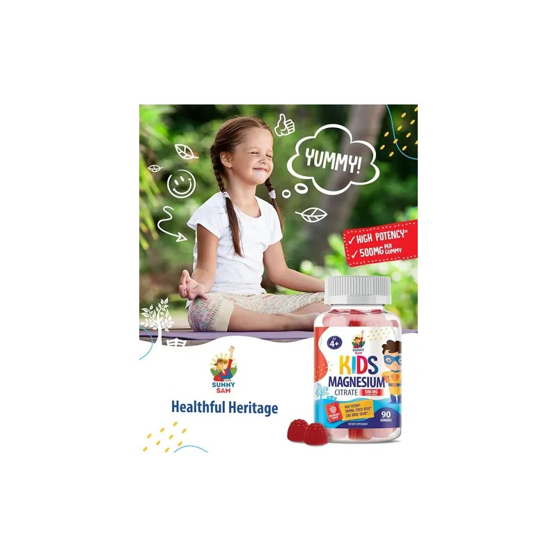 Citrato De Magnesio Para Niños 500 Mg 90 Gomitas Hecho