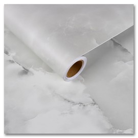 CRE8TIVE 12"x80" Matte Grey Cloudy Marble Contact Paper Waterproof Removable Marble Wallpaper Kitchen Countertop Peel and Stick Self Adhesive Vinyl Warp for Bedroom Bathroom Desks Table Top Sticker
