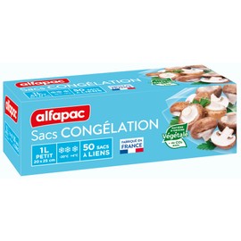 Alfapac - 50 Link Freezer Bag, Small Model, Vegetal Origin - Made in France, 20 x 25 cm