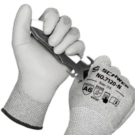 Schwer 3 Pairs ANSI A6 Cut Resistant Gloves CR7120 Cut Proof Work Gloves, Touchscreen, for Men and Women Used for Woodworking, Glass Cutting, Construction, Cargo Handling, Car Repair, S