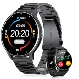 E T EASYTAO | Smartwatch Hombre, Reloj Inteligente, IP67, Monitor De Frecuencia Cardíaca/Oxígeno en Sangre/Presión Arterial, Múltiples Modos Deportivos (Dos Correas: Metal y Silicona)