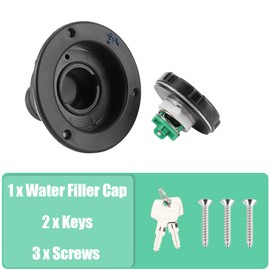 Water Tank Cap, Water Tank Cap, Motorhome Filling Adapter Connection System with Overflow Function, Integrated Double Coupling Level Indicator, Hatch Lock for RV Motorhome Caravan Keys Accessories