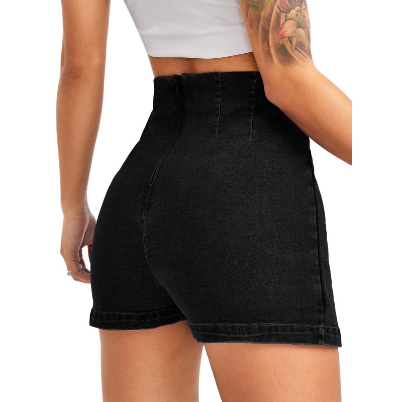 Floerns Women's Casual Split Hem High Waist Denim Skorts Skirt