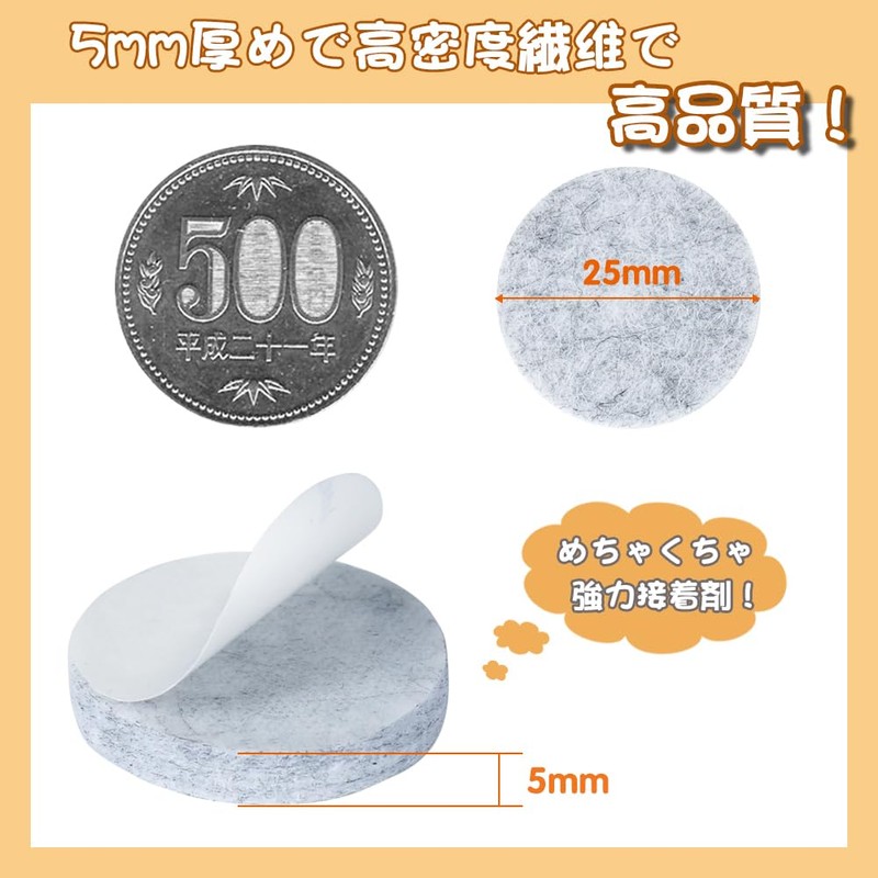 Ginoya 0.2 inch (5 mm) Thick Felt Pads, Pack of