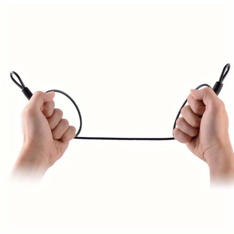 Bicycle Security Cable Lock, Double Loop Stainless Steel Wire, External