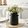 Ceramic Decorative Flower Vase, 7.7 Inch Rustic Distressed Pottery Farmhouse