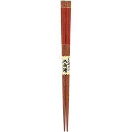 Kawai 124209 Chopsticks Octagonal Miyama, Vermilion, 8.3 inches (21 cm), Antibacterial, Dishwasher Safe, Anti-Slip, Made in Japan