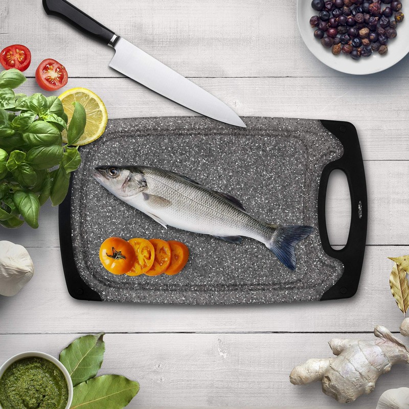 Famiry Reversible Cutting Board Set Of 3, Plastic Chopping Board