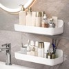 CGBE 2-Pack Acrylic Shower Shelves, Large Capacity Adhesive Shower Shelf,