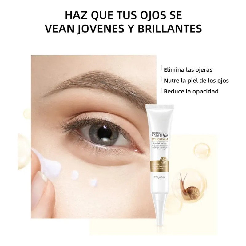 MOPOYAT Crema para Ojos Ginseng y Caracol Nutritiva 30g x2