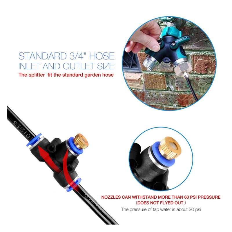 Patio Misting Cooling System Backyard Greenhouse Water Mist 8m 26ft