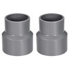 TOP-VIGOR 2Pcs PVC DWV Reducing Coupling, 50mm x 63mm Socket Pipe Fitting Adapter Connector, Duct Reducer Pipe Fitting for Water Supplies Build, Gray
