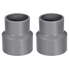 TOP-VIGOR 2Pcs PVC DWV Reducing Coupling, 50mm x 63mm Socket Pipe Fitting Adapter Connector, Duct Reducer Pipe Fitting for Water Supplies Build, Gray