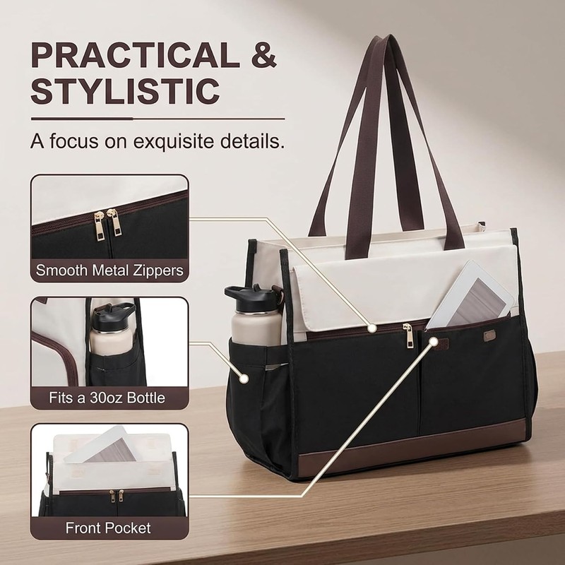 Bolsa de mano con compartimento para el almuerzo para mujer,
