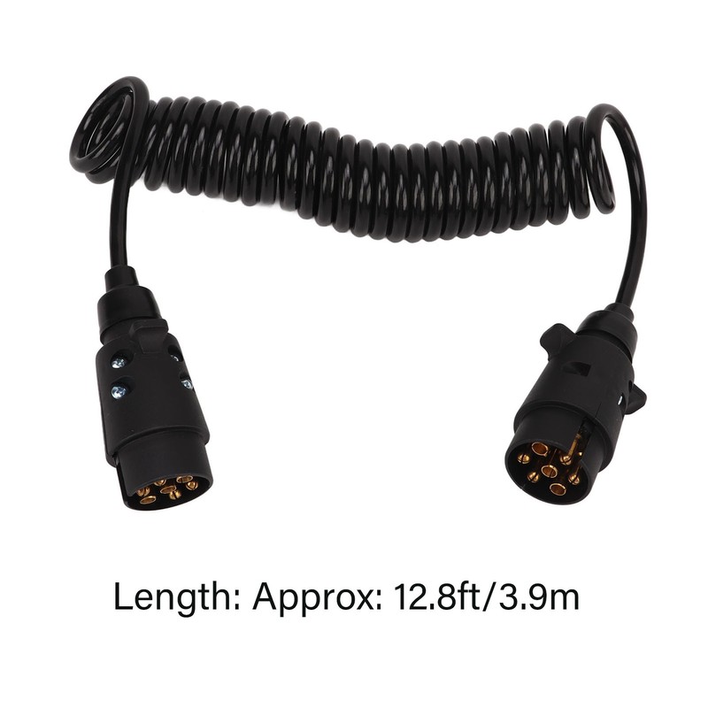 12.8ft Trailer 7 Core Coiled Cable Flexible Retracted Stable Connection
