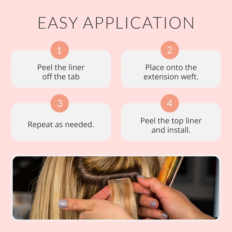 Beautify No-Shine Hair Extension Tape Tabs, Double Sided Replacement Tape