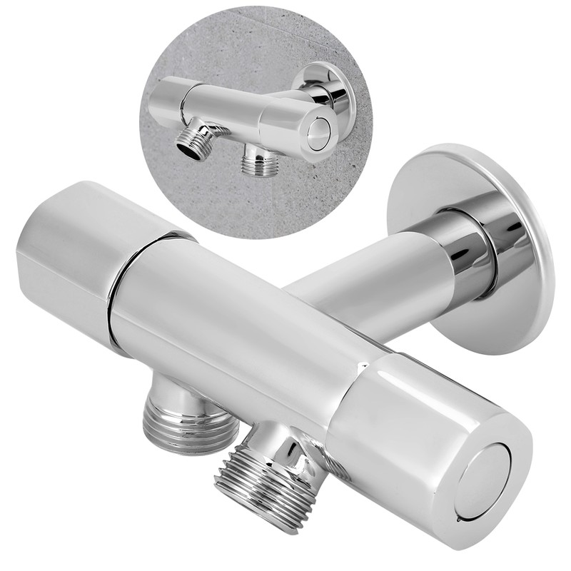 G1/2in Thread Brass 1 Inlet 2 Outlet Angle Valve ThreeWay